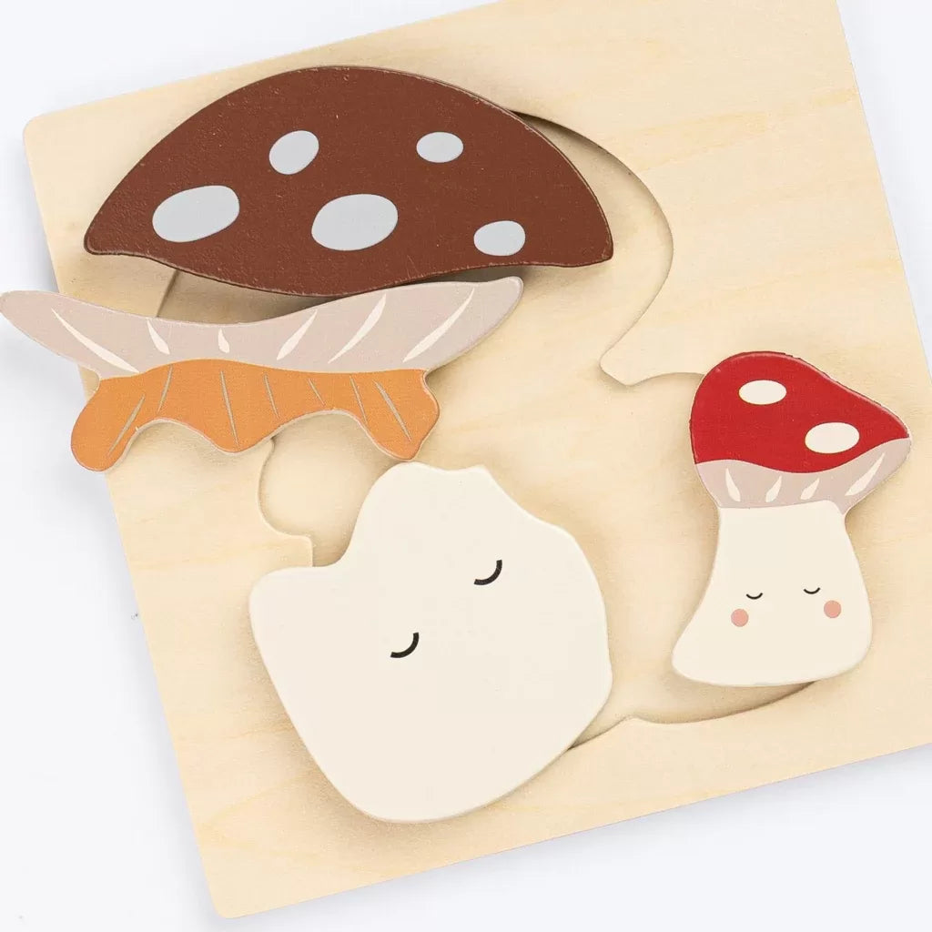 Fabelab Mushroom & Hedgehog Puzzle 2 pack - Wood