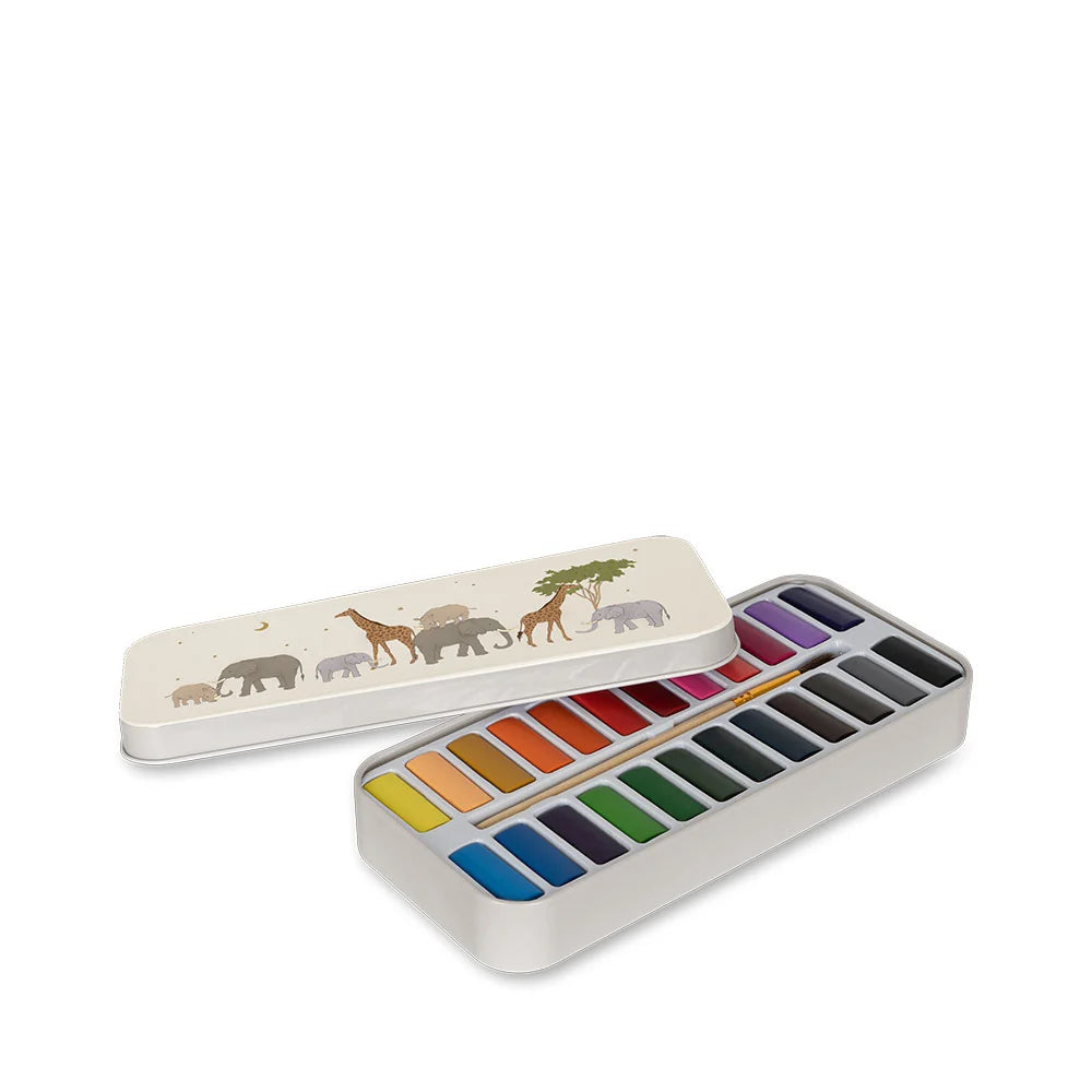 Konges Slojd Water colors tin box - Dino