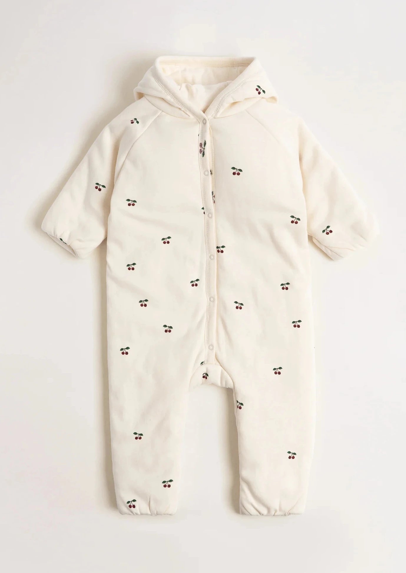 Konges Slojd newborn onesie with hood - Cherry