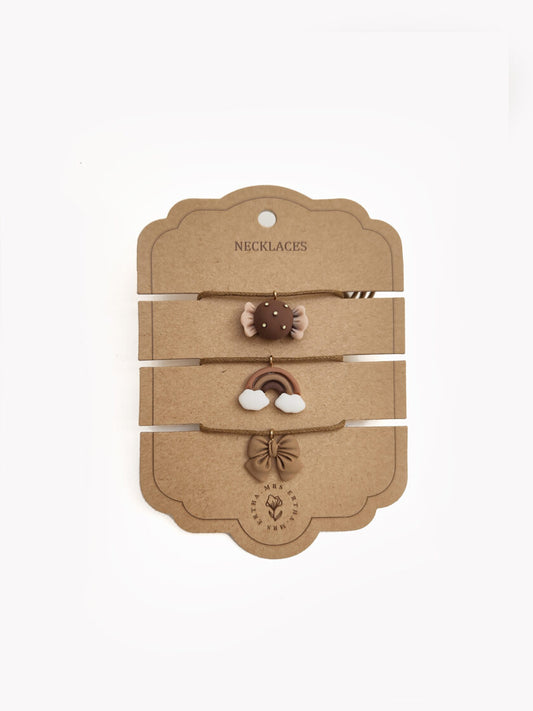 Mrs Ertha Necklace Bow + candy + rainbow