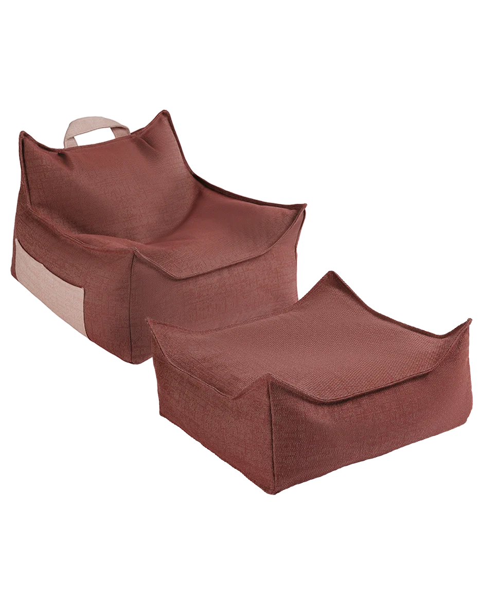 Outdoor Beanbag Chair & Ottoman Set