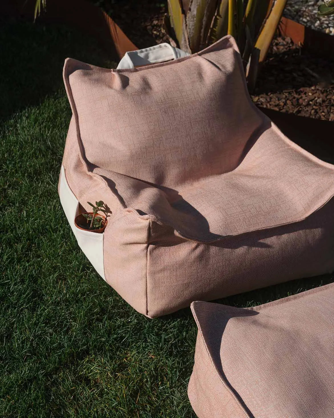 Outdoor Beanbag Chair & Ottoman Set
