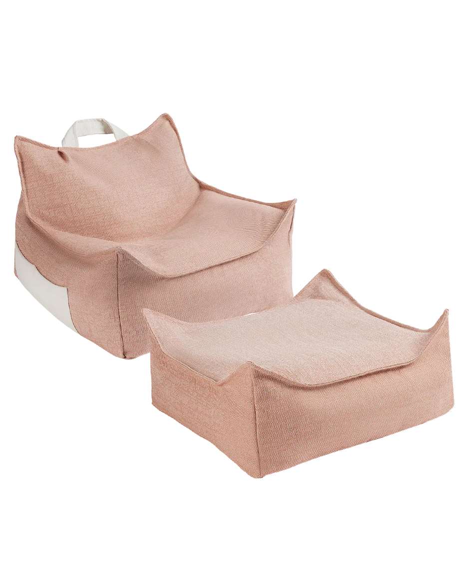 Outdoor Beanbag Chair & Ottoman Set