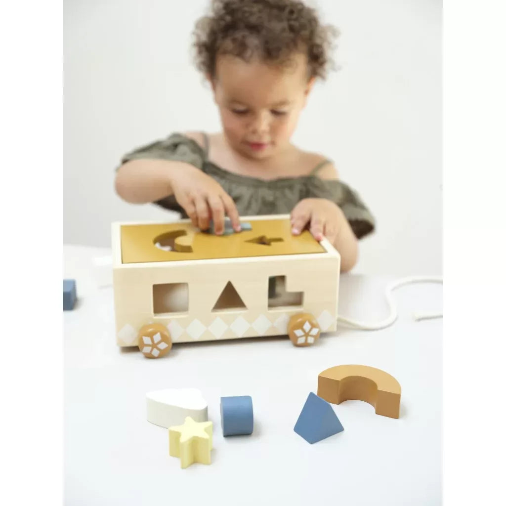 Fabelab Shape Sorter Pull Cart - Wood