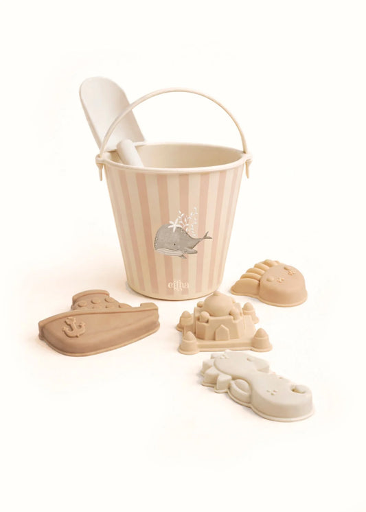 Mrs Ertha Beach Bucket Set - Stripped Whale