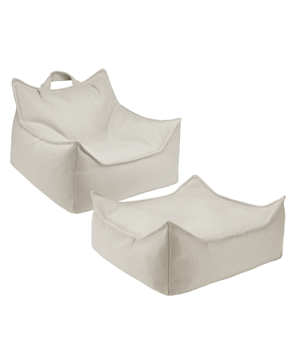 Outdoor Beanbag Chair & Ottoman Set