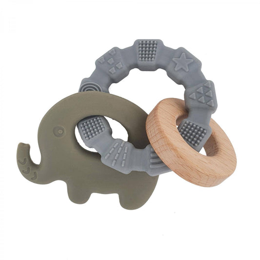 Baby Silicone Teether Toy Elephant Green