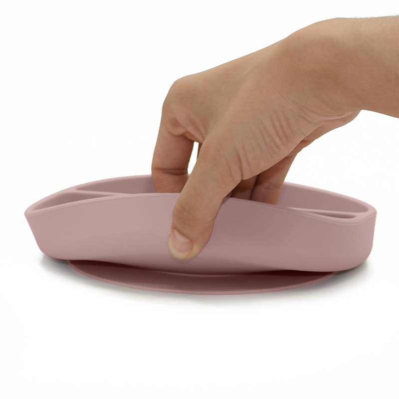 Plate Divided Silicone Pale Mauve