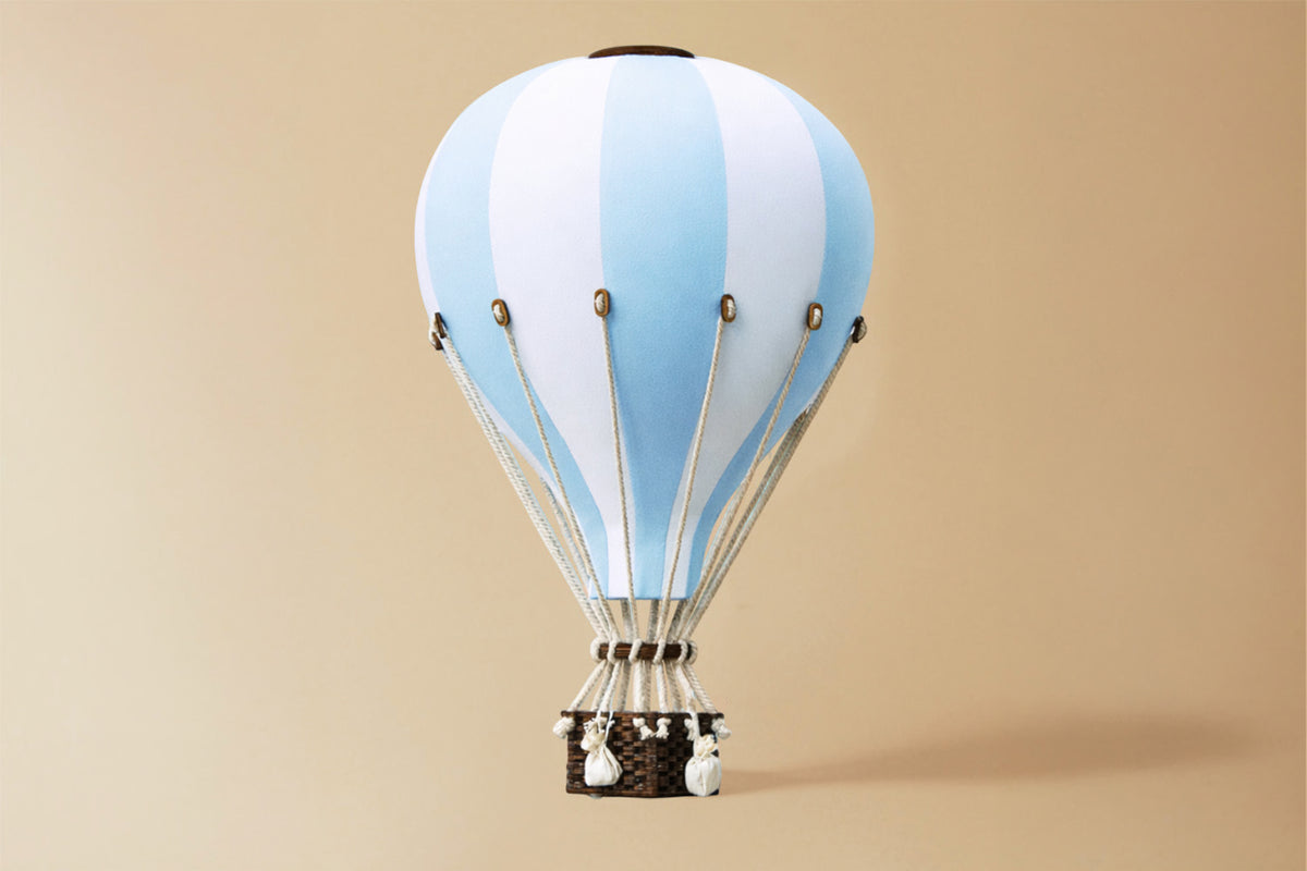 Decorative Hot Air Balloon - Sky blue, white