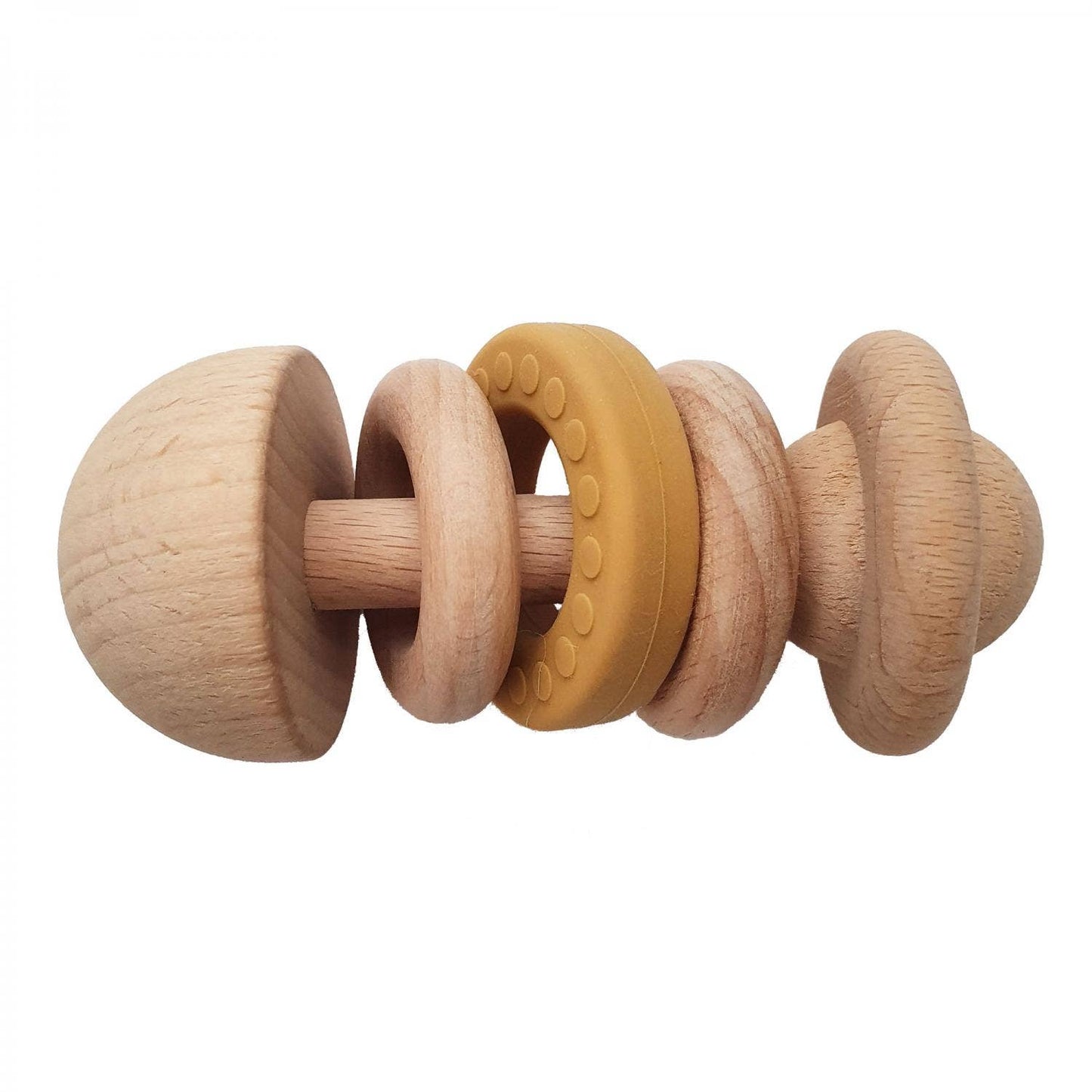 Baby Wooden Rattle Ochre