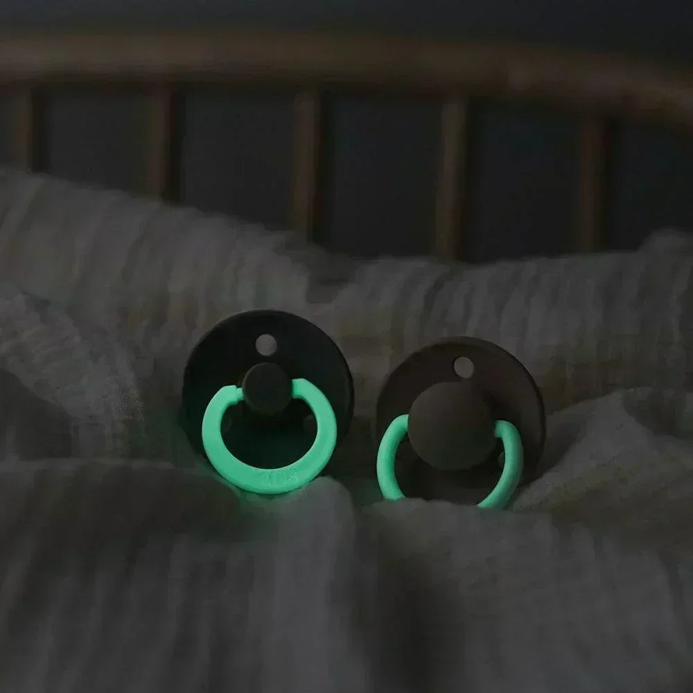 BIBS Colour Round Glow Pacifiers 2pcs - Blush/Vanilla