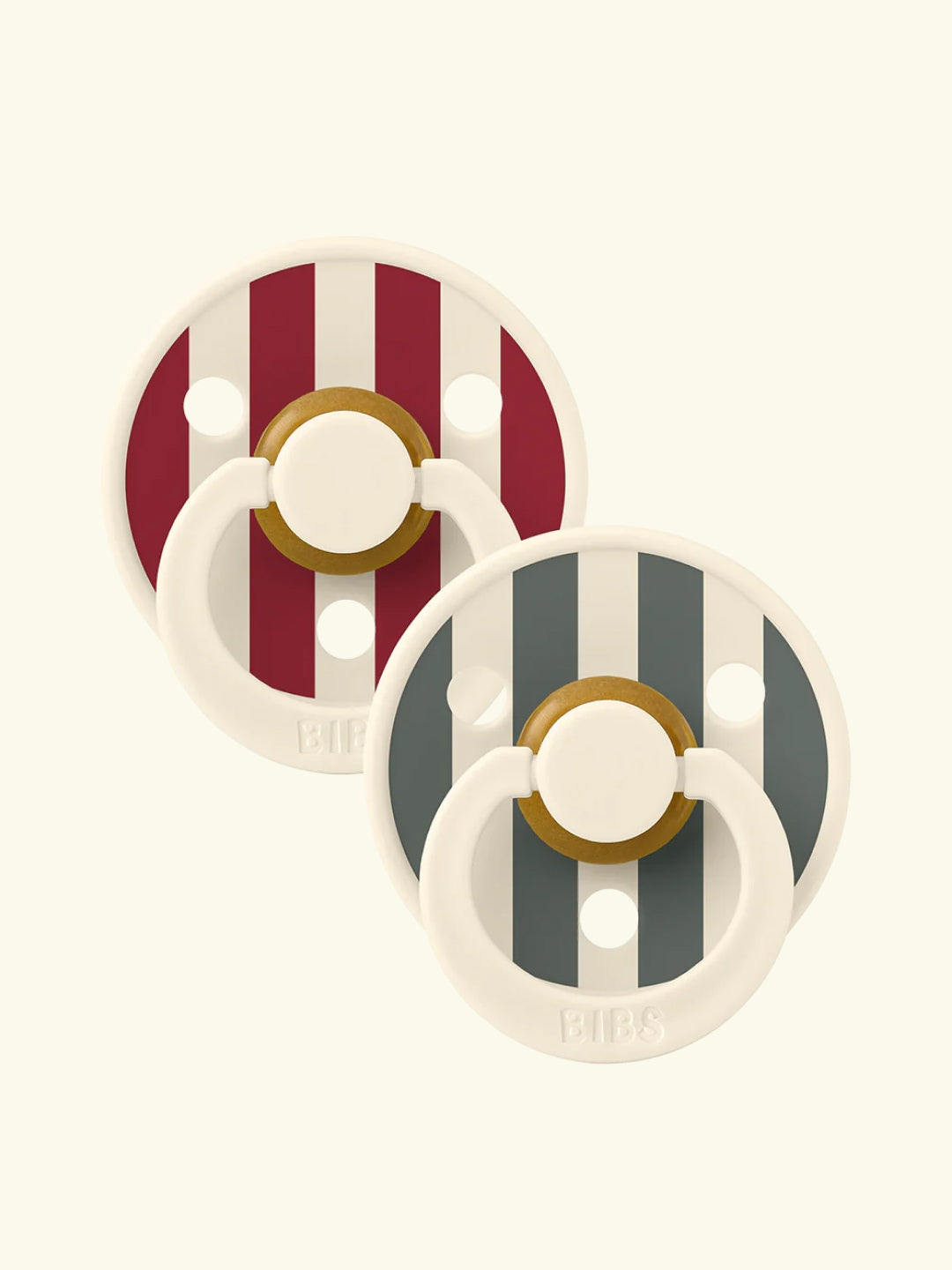 BIBS Studio Colour Round Pacifiers 2pcs - Limited Holiday Edition Ruby Pine Mix