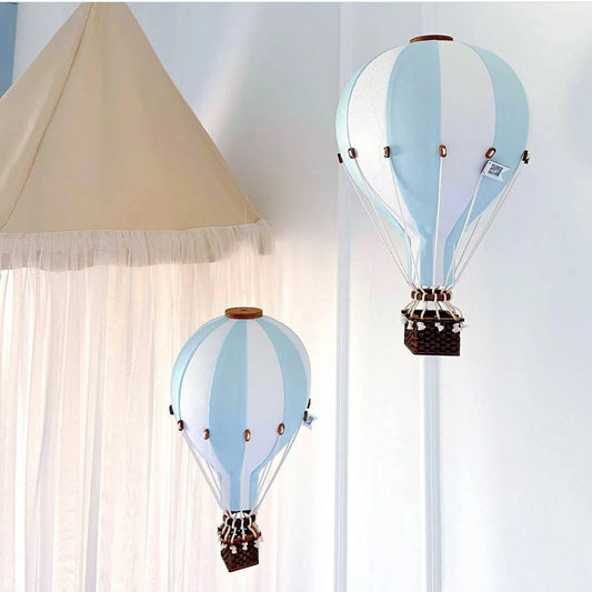 Decorative Hot Air Balloon - Sky blue, white