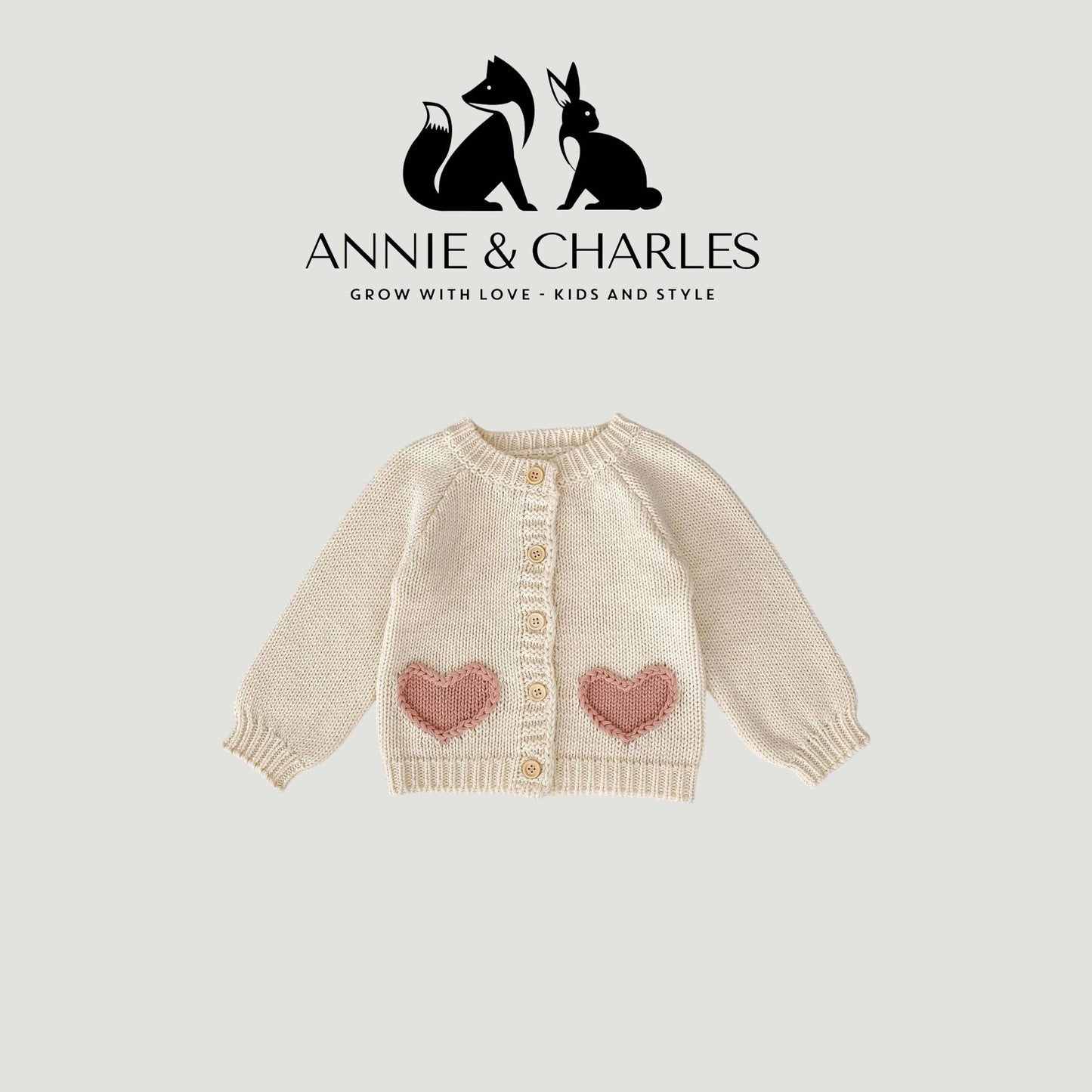 Annie & Charles® Baby Cardigan- “Sweetheart Knit”