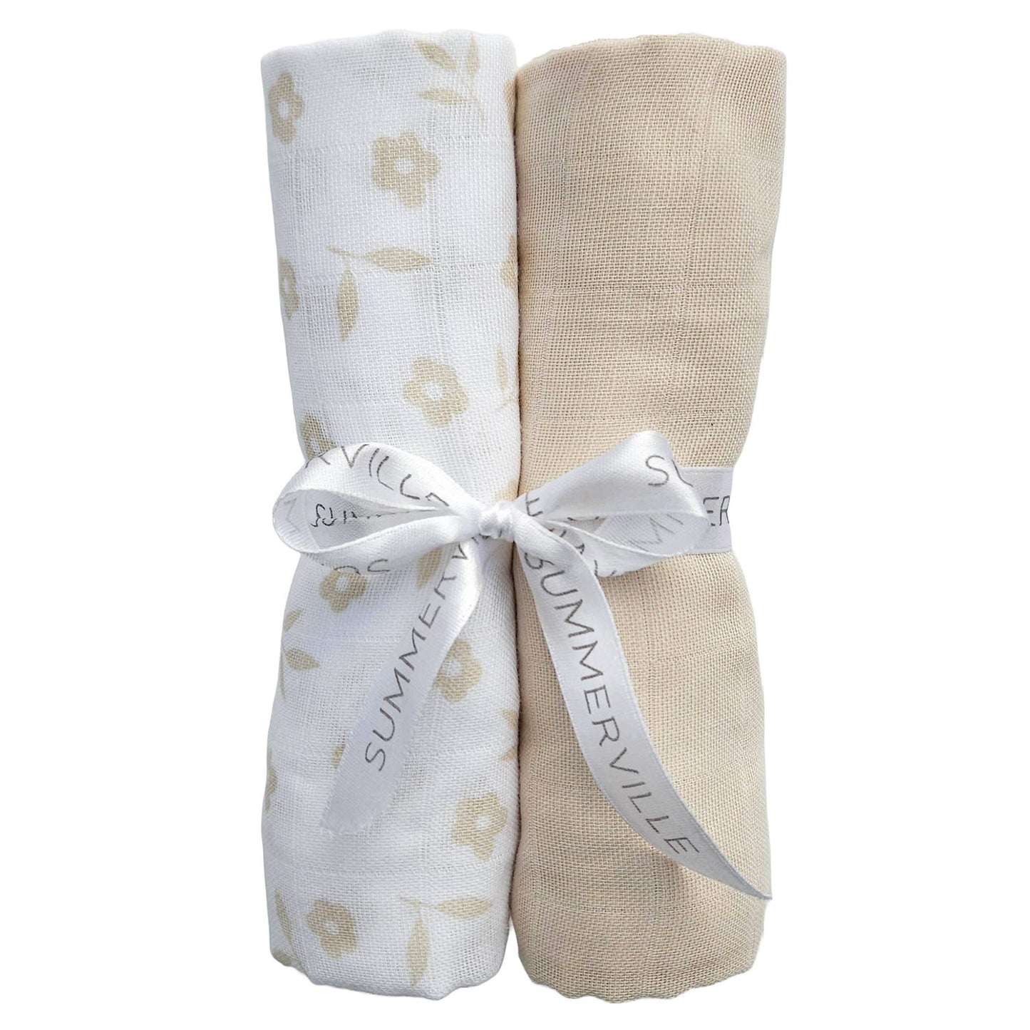 Organic Baby Muslin Blankets 2-pack Petal Sandshell