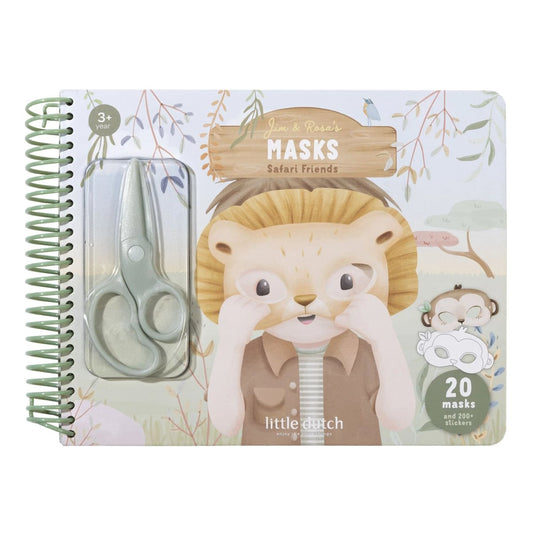 Little Dutch Masks Craft Book with Scissor ´Safari Friends´