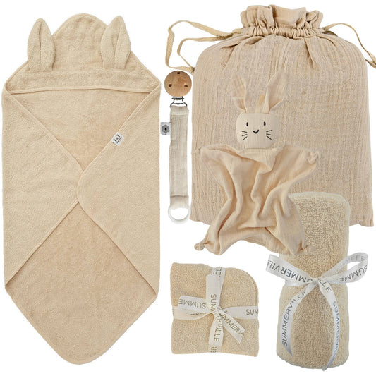 Organic Baby Gift Set "Welcome Baby" Sandshell