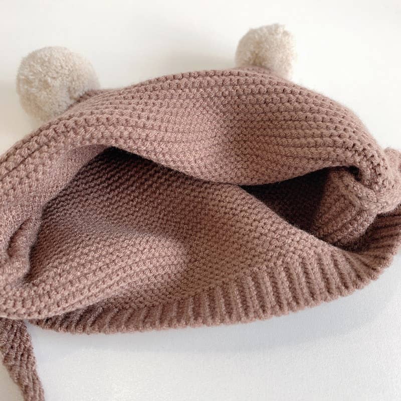 Annie & Charles® baby tie hat: Brown 6-18months