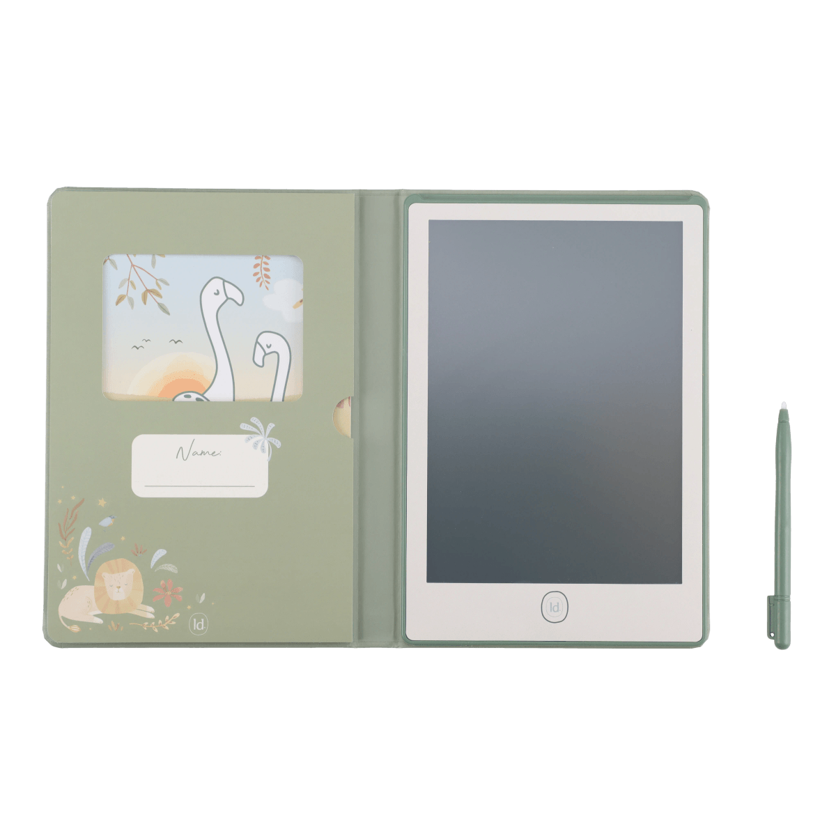 Little Dutch LCD zīmēšanas tāfele “Safari Friends” zaļā krāsā