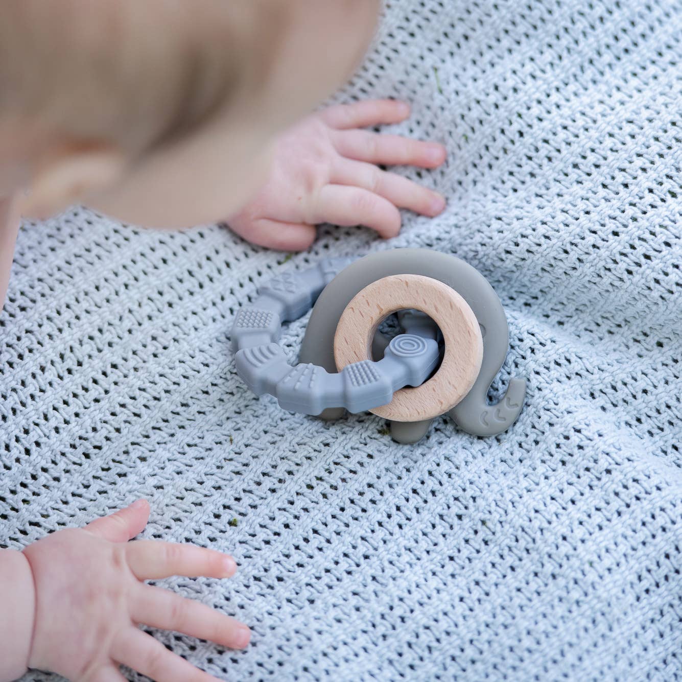 Baby Silicone Teether Toy Elephant Green