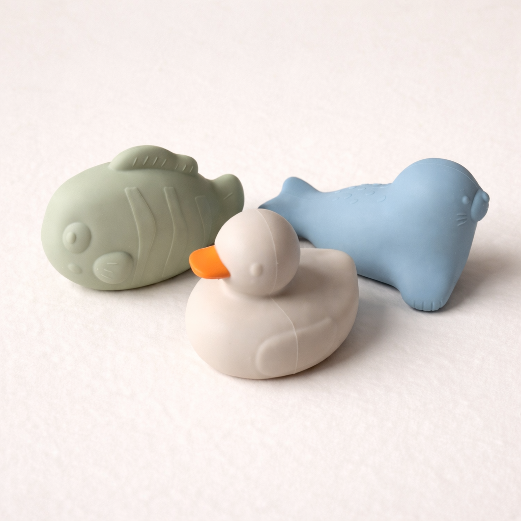 Silicone Bath Toys Animals – Set of 3