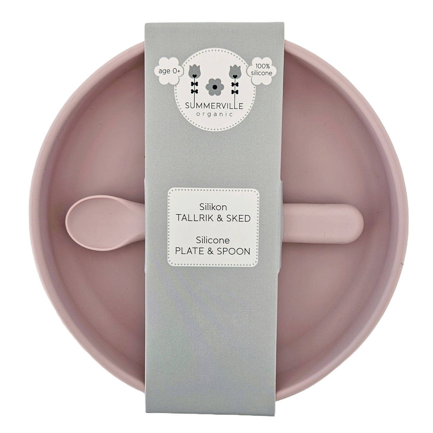 Plate and Spoon Silicone Pale Mauve