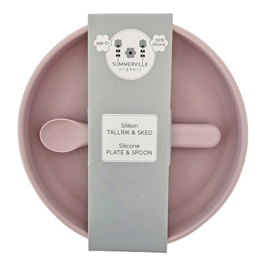 Plate and Spoon Silicone Pale Mauve