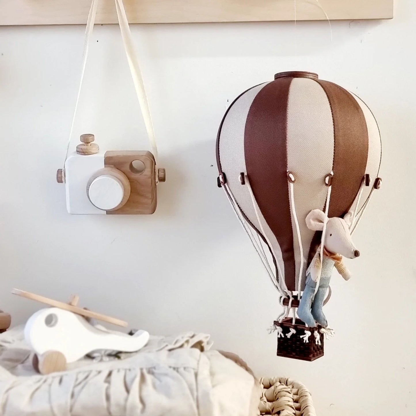 Decorative Hot Air Balloon - Chocolate/ Beige
