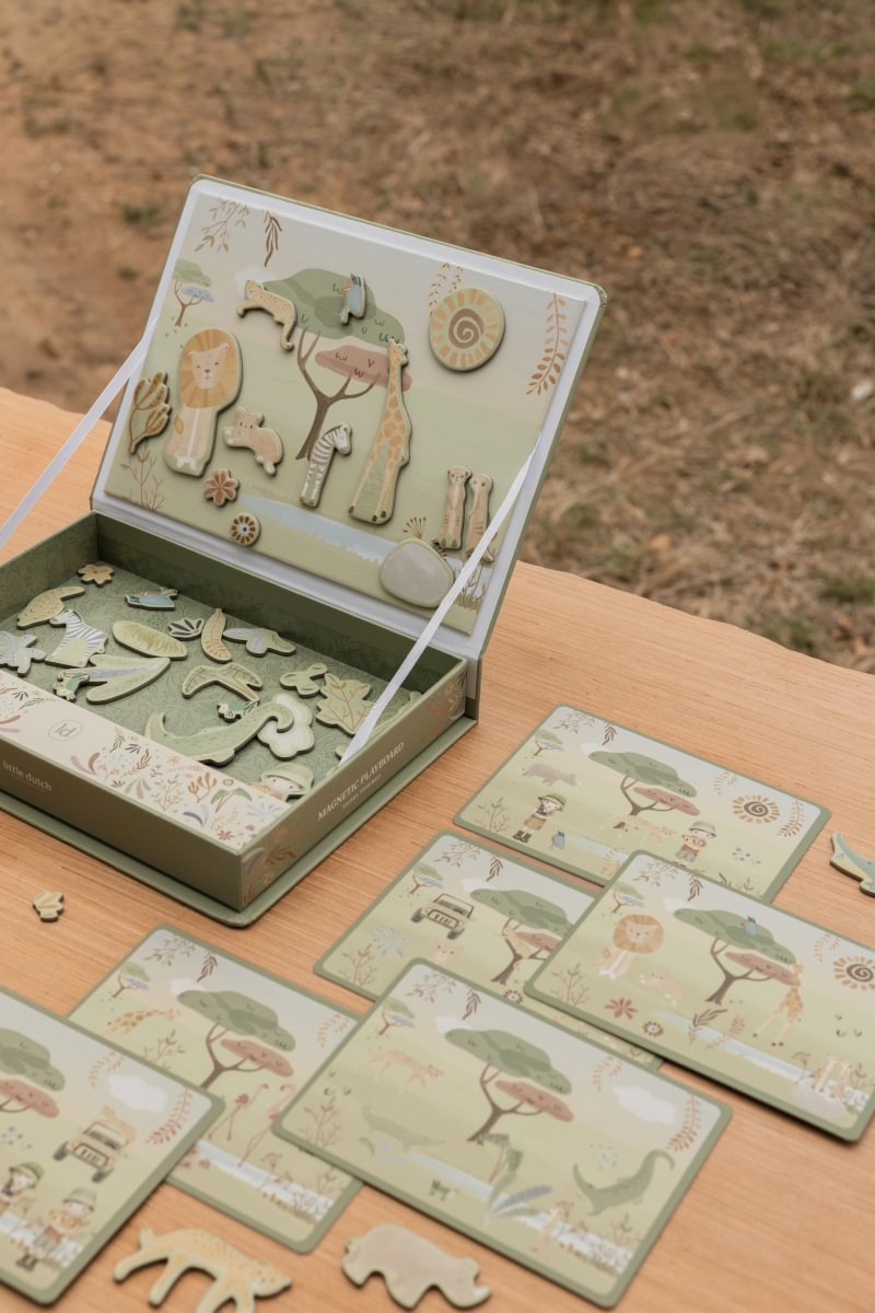 Little Dutch magnētiskā spēļu tāfele “Safari Friends” – FSC sertificēta