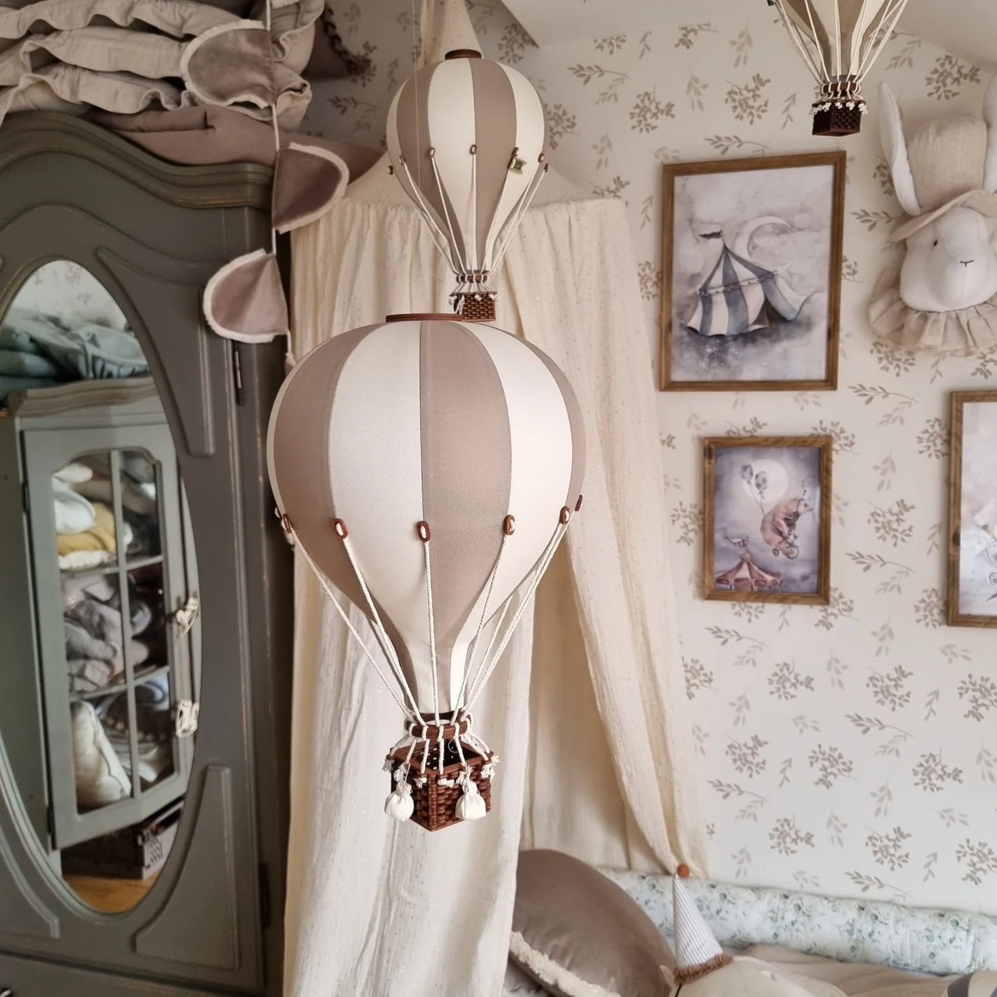 Decorative Hot Air Balloon - Sandy Beige & Cream