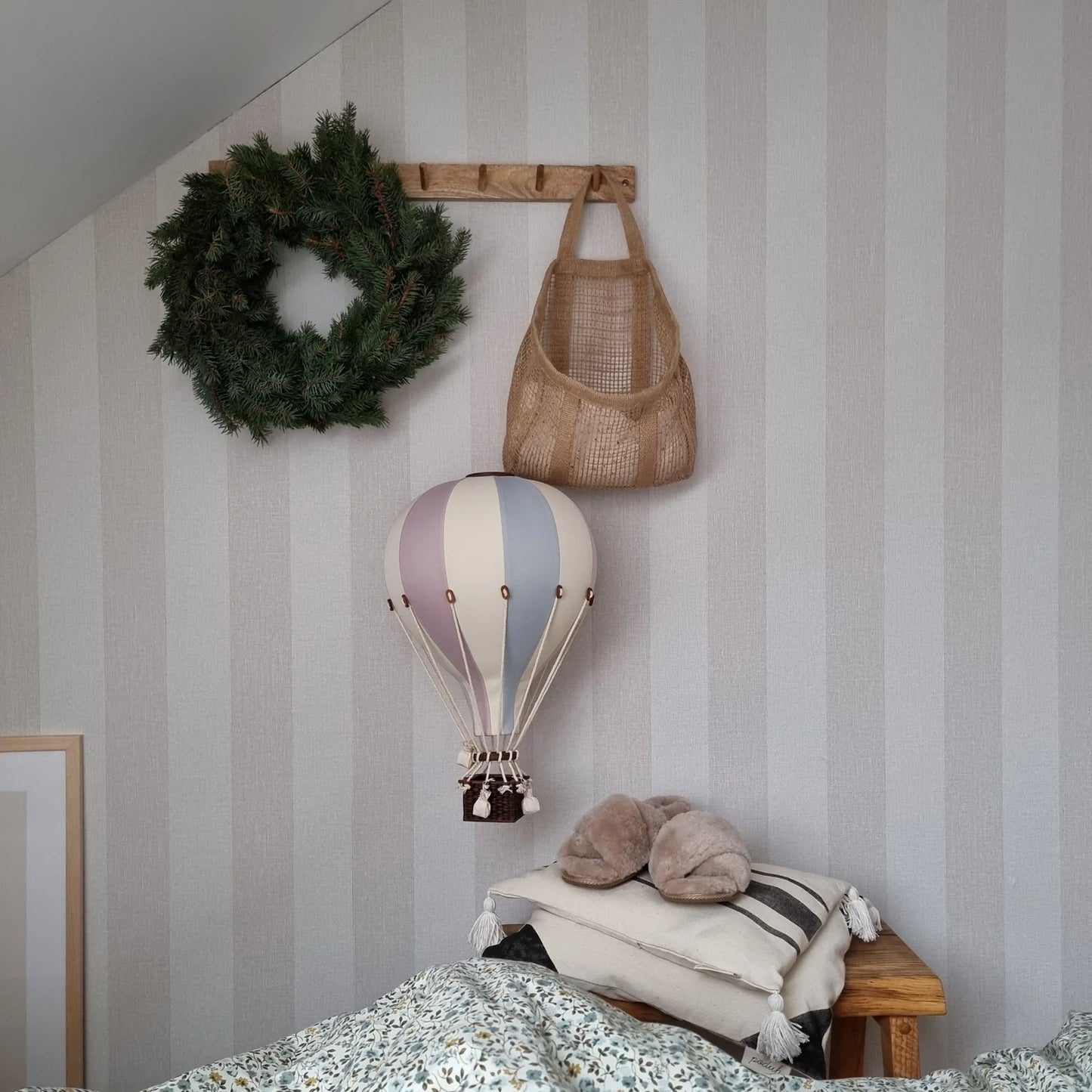 Decorative Hot Air Balloon - Creamy, mint, heather