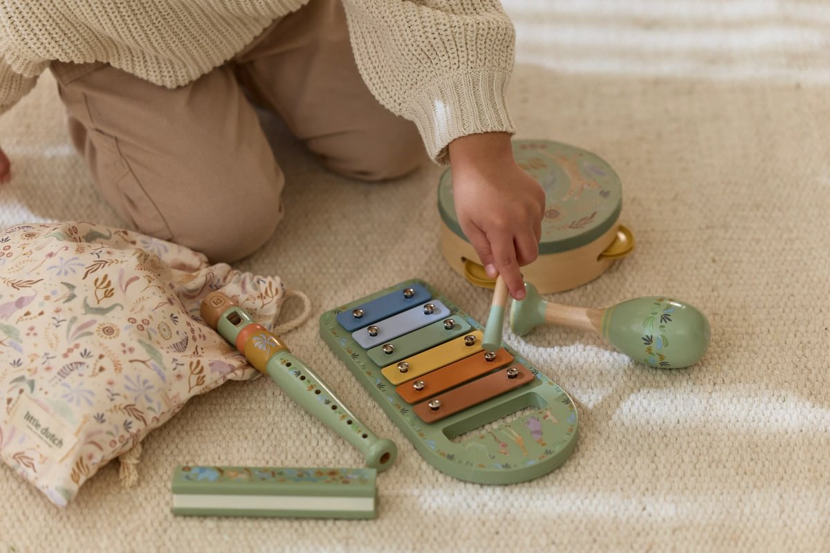 Little Dutch Music Instruments Set ´Safari Friends Green´ FSC