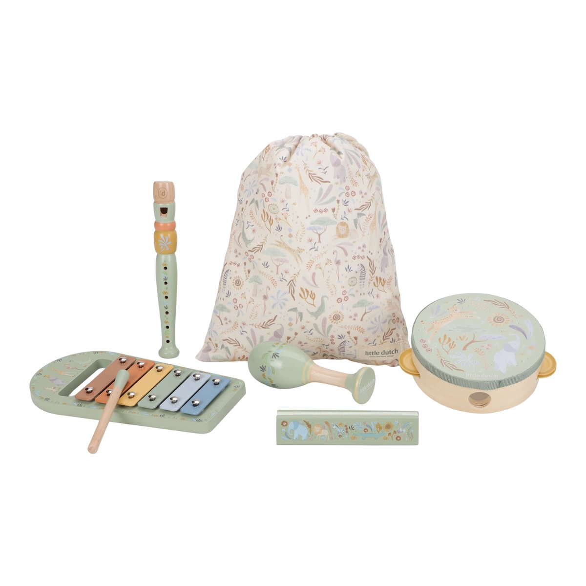 Little Dutch Music Instruments Set ´Safari Friends Green´ FSC