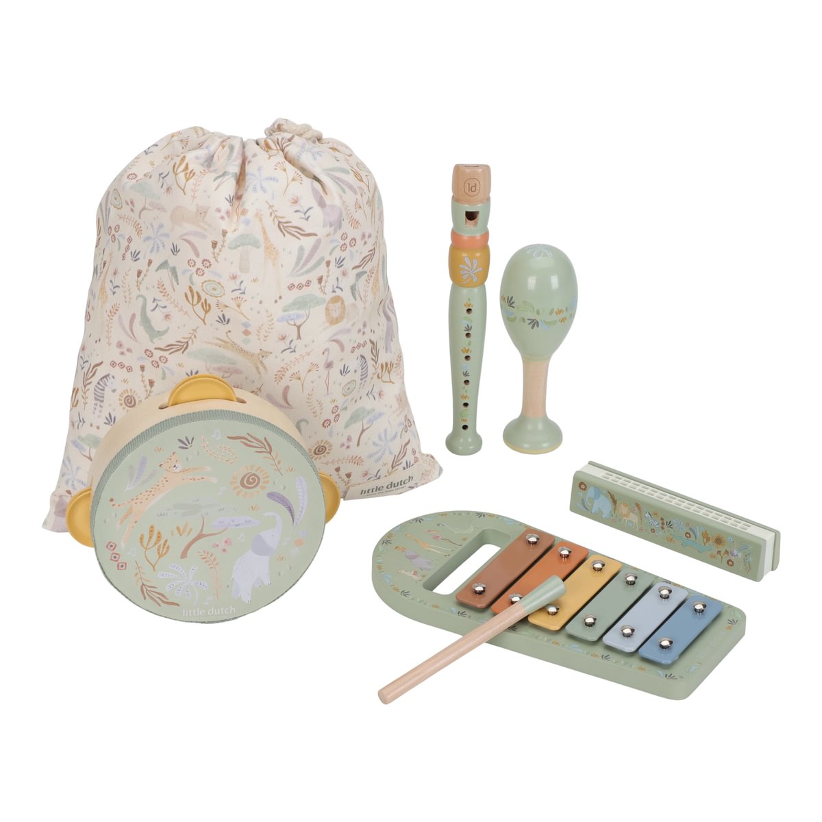 Little Dutch Music Instruments Set ´Safari Friends Green´ FSC