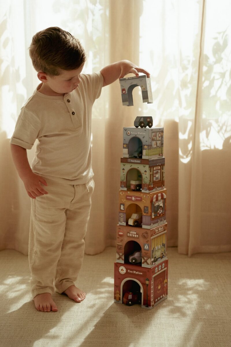Little Dutch Stacking Blocks with Cars FSC