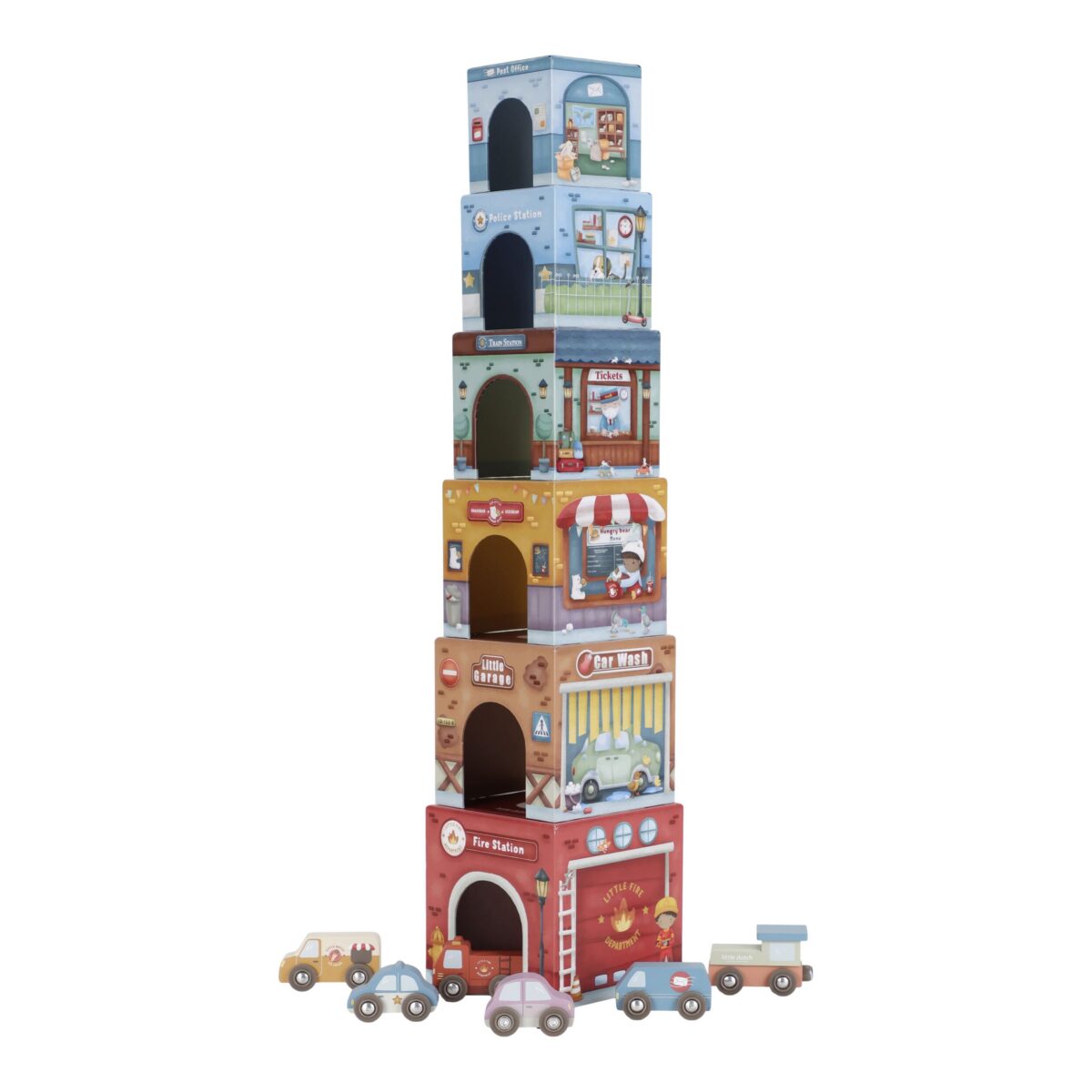 Little Dutch Stacking Blocks with Cars FSC