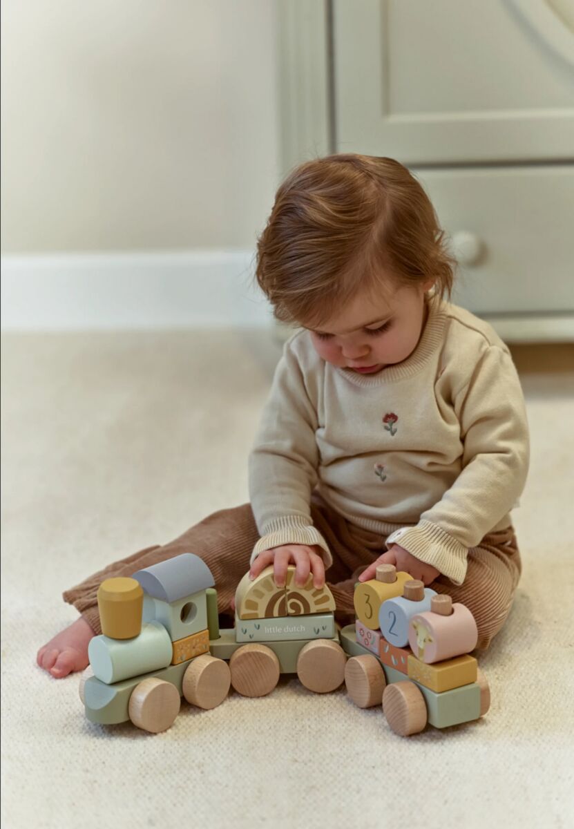 Little Dutch Wooden Block Train  ́Safari Friends ́ FSC
