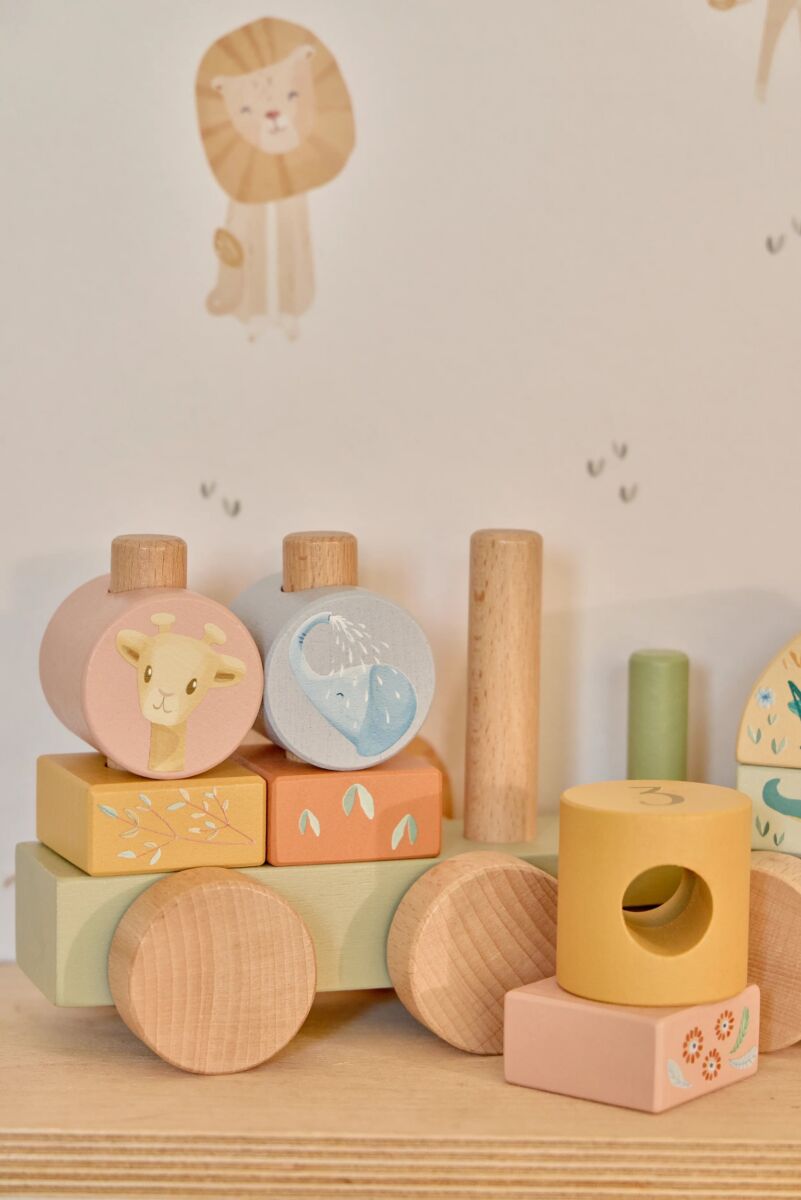 Little Dutch Wooden Block Train  ́Safari Friends ́ FSC