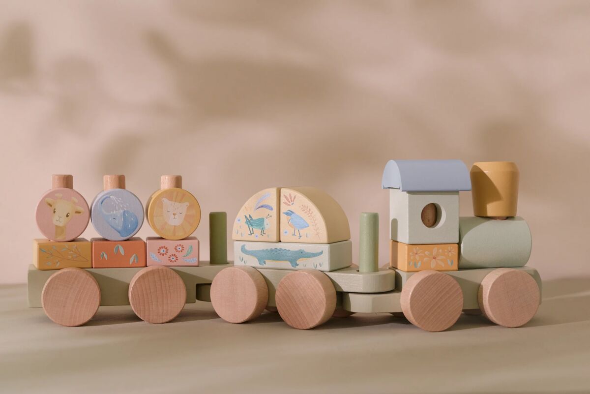 Little Dutch Wooden Block Train  ́Safari Friends ́ FSC