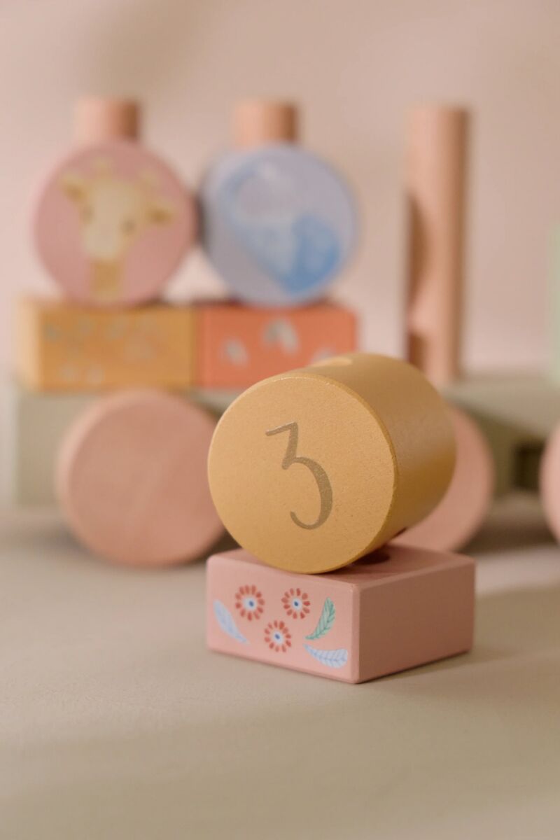 Little Dutch Wooden Block Train  ́Safari Friends ́ FSC