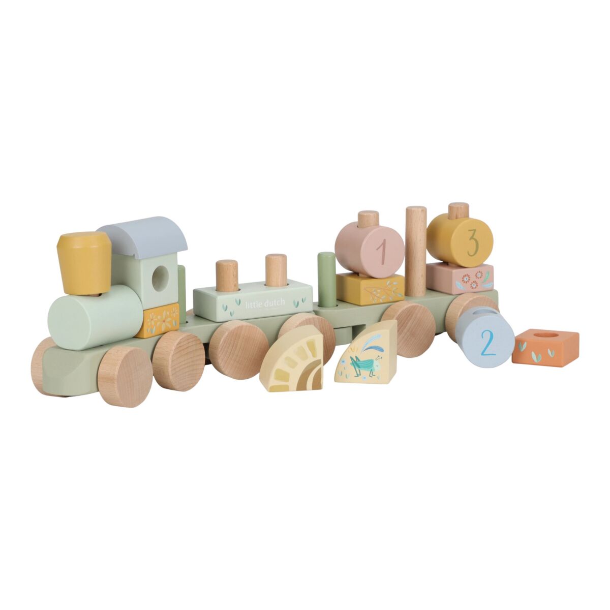 Little Dutch Wooden Block Train  ́Safari Friends ́ FSC