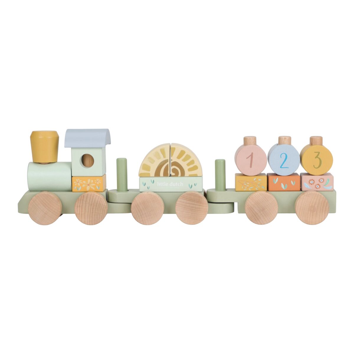 Little Dutch Wooden Block Train  ́Safari Friends ́ FSC