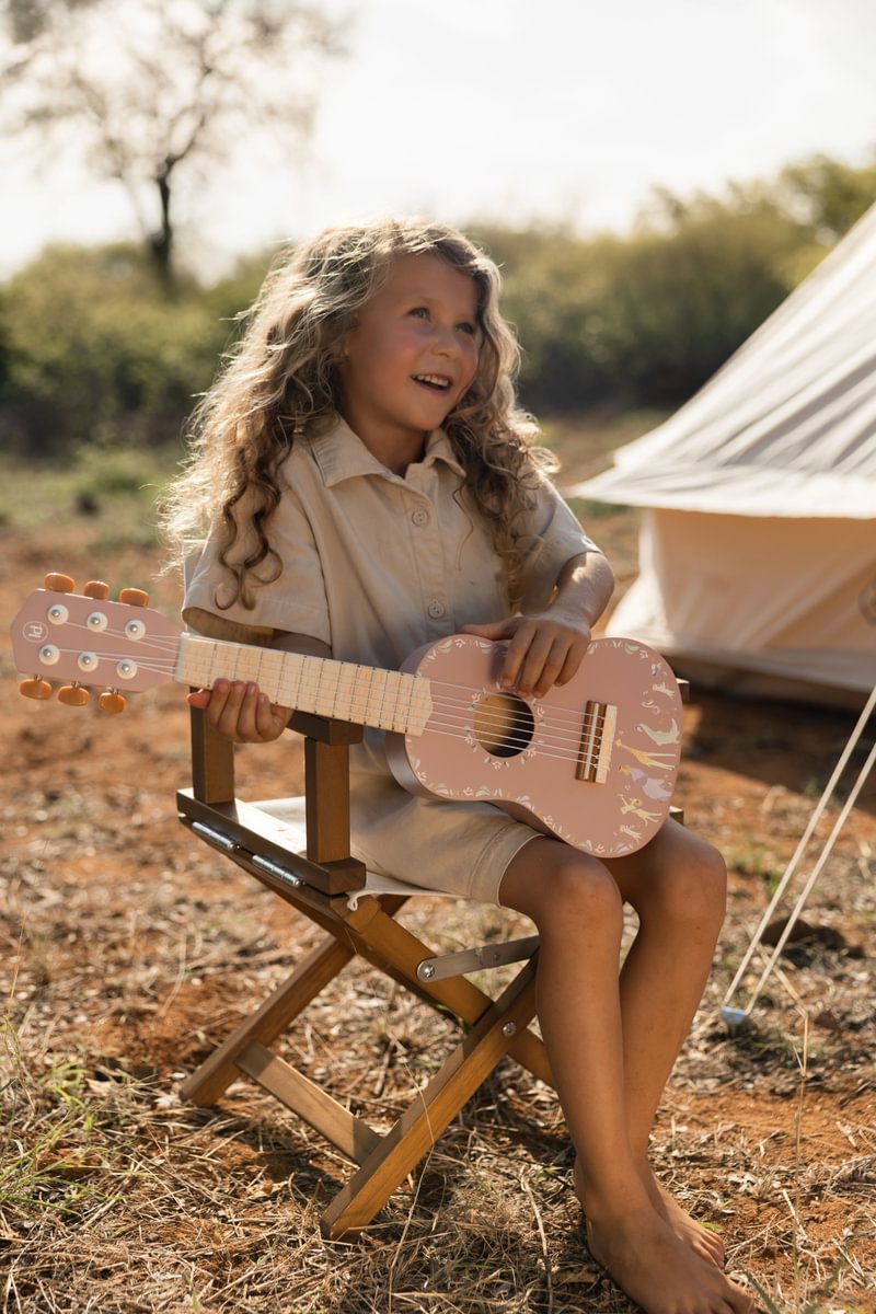 Little Dutch Wooden Guitar ´Safari Friends Pink´ FSC